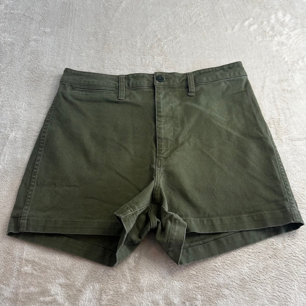 Madewell‎ Olive Green Utility Shorts Womens Size 31 Patch Pocket Canvas Fatigue - Picture 2 of 8